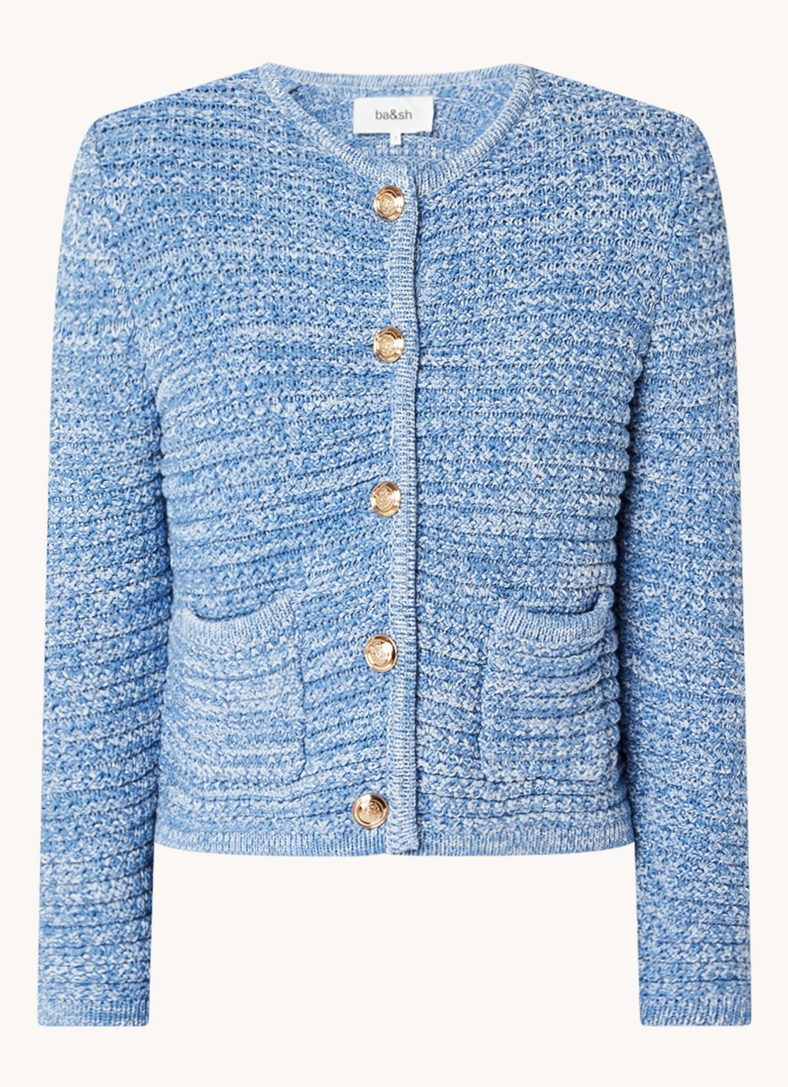 Ba&sh GUSPA CARDIGAN - voorkant 2 blauwgrijs