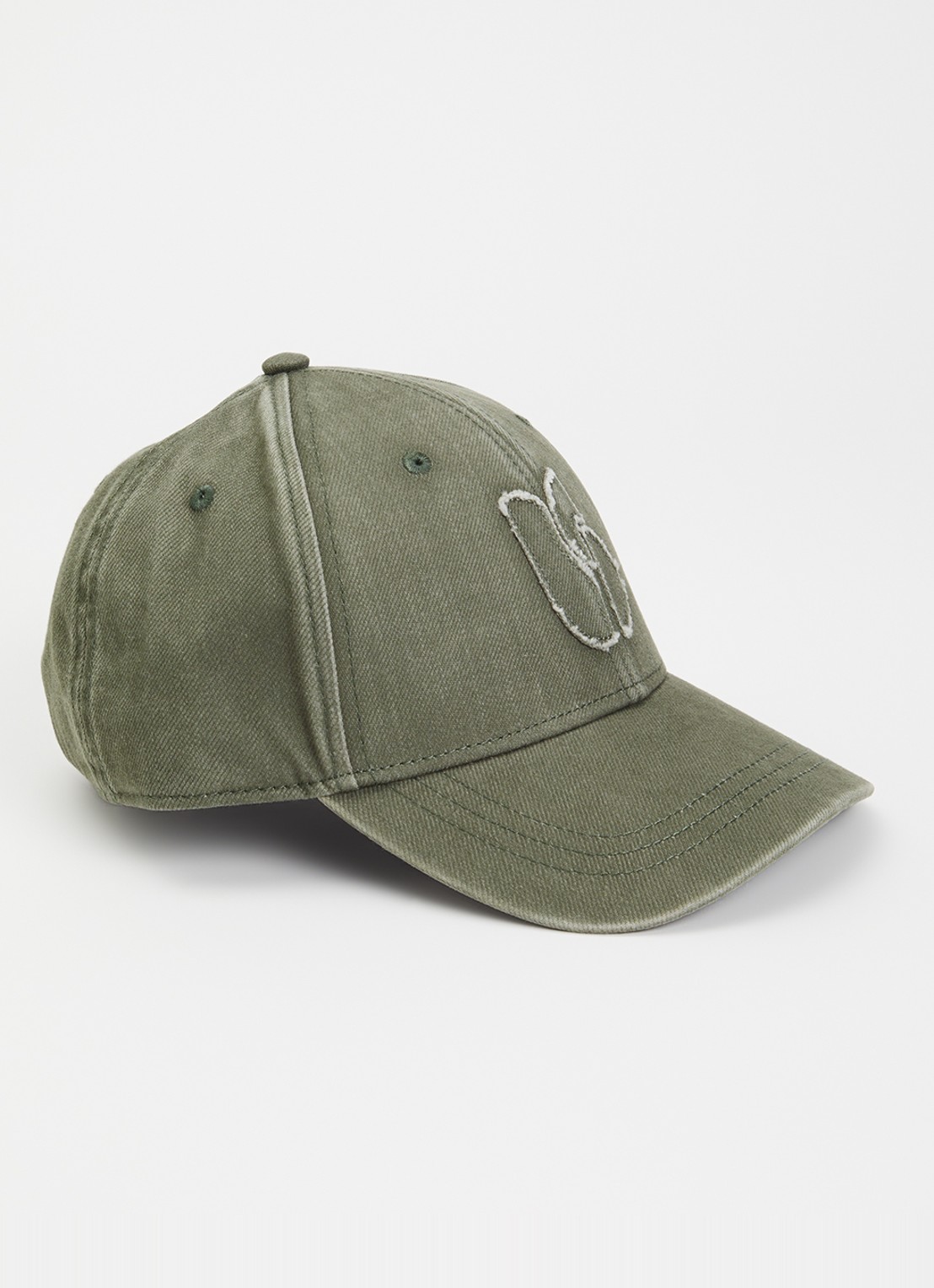 ba&sh Halyce pet van denim met logo - voorkant 2 olijfgroen