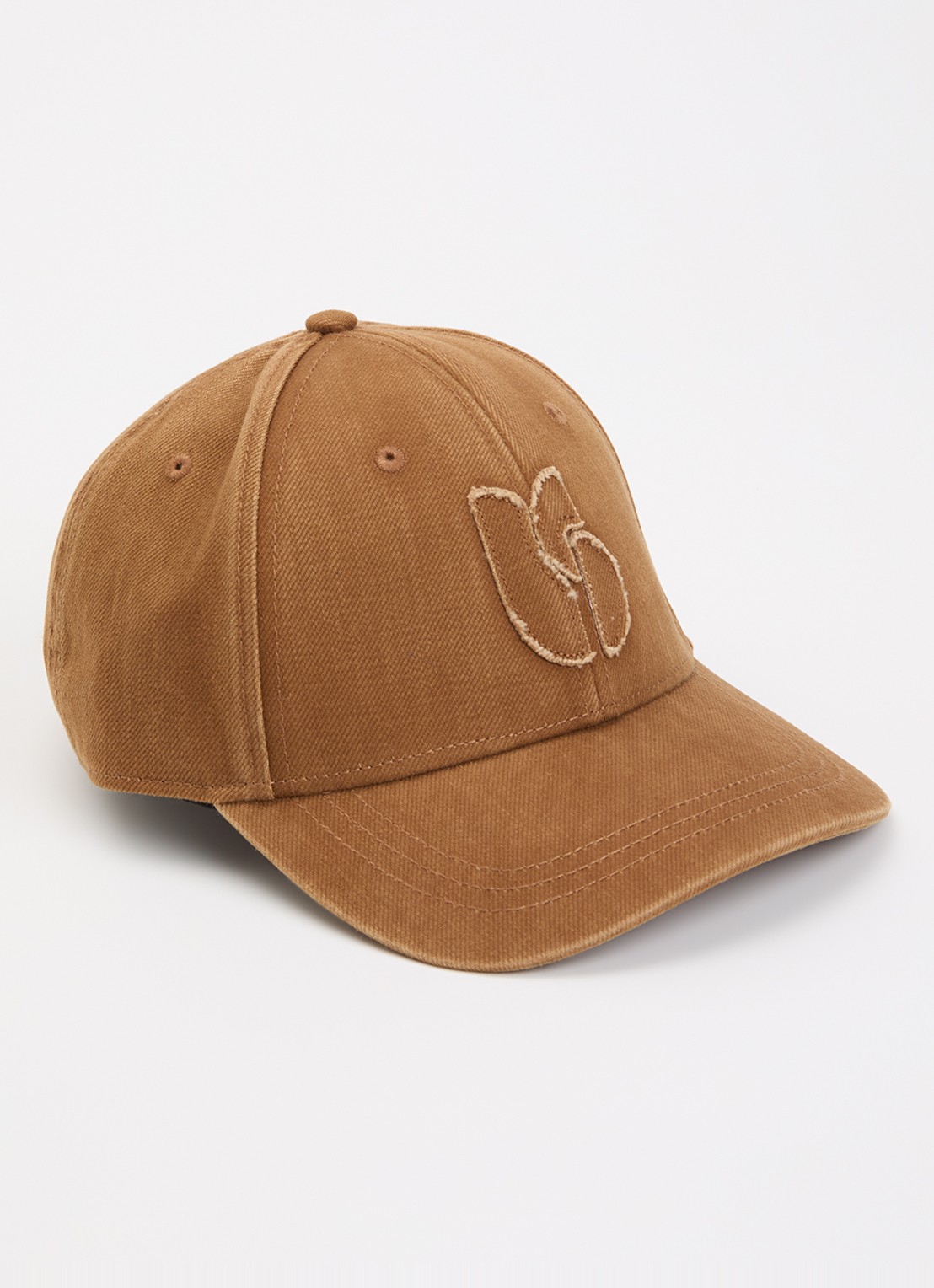 ba&sh Halyce pet van denim met logo - voorkant hazelnootbruin