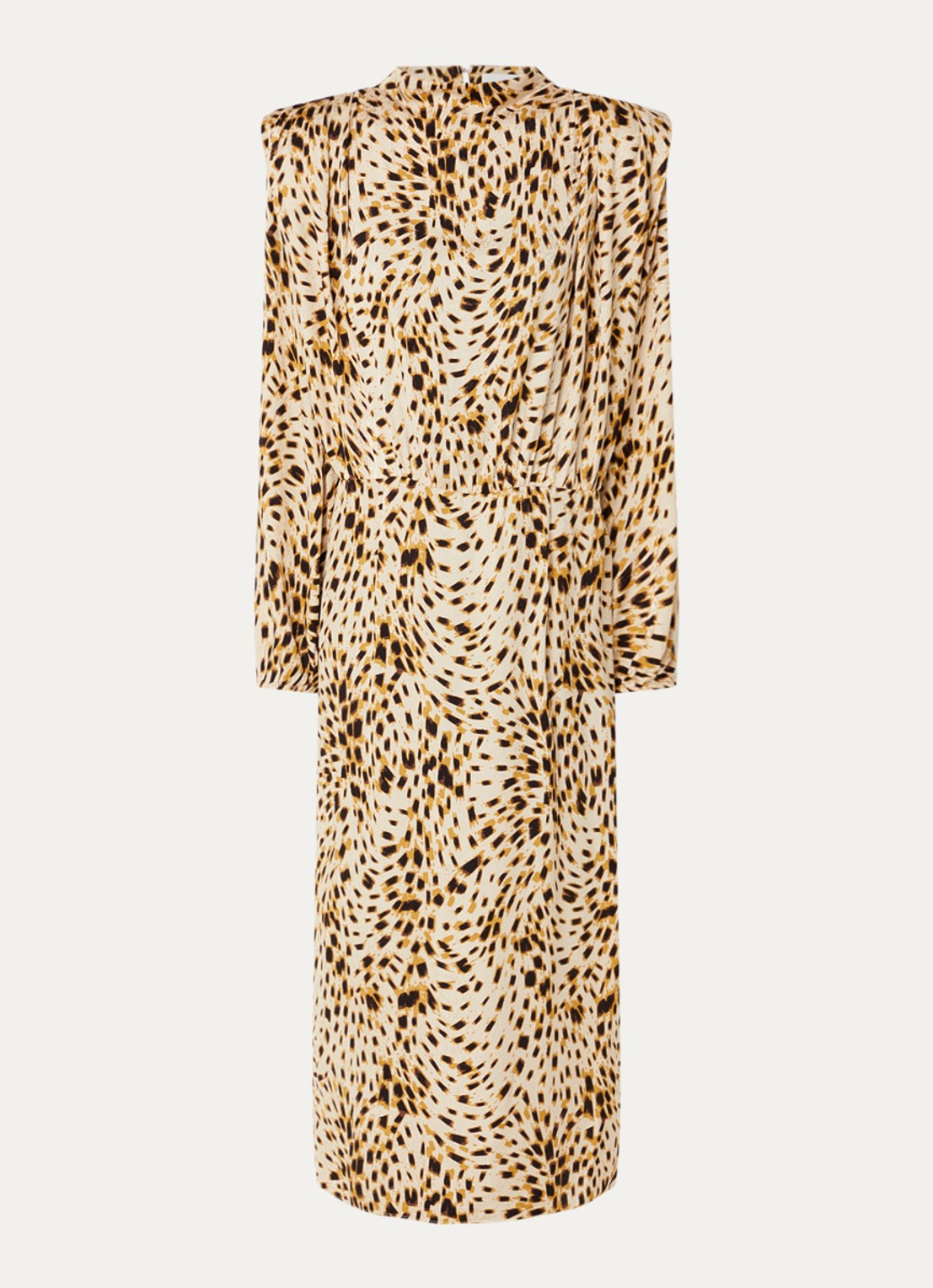 ba&sh Hoelia maxi tuniekjurk met dierenprint - voorkant 3 ivoor