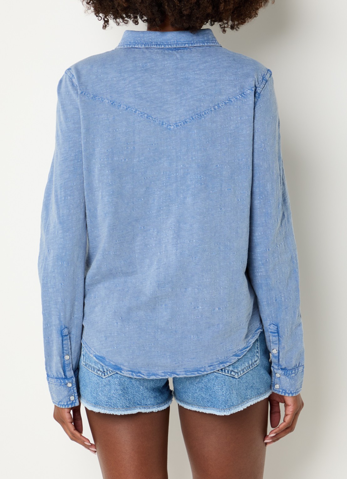 ba&sh Icare blouse met borstzakken - achterkant indigo