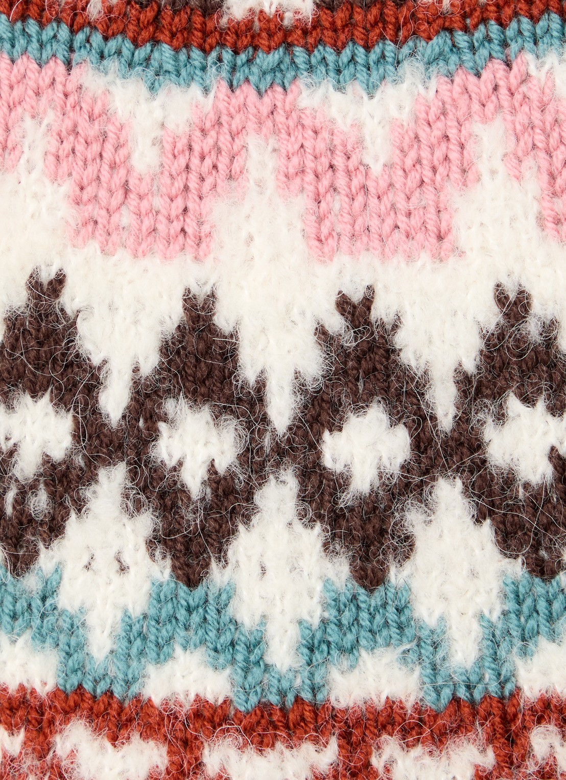 ba&sh Iceberg grofgebreide trui in alpaca wolblend met col - detail 5 gebroken wit