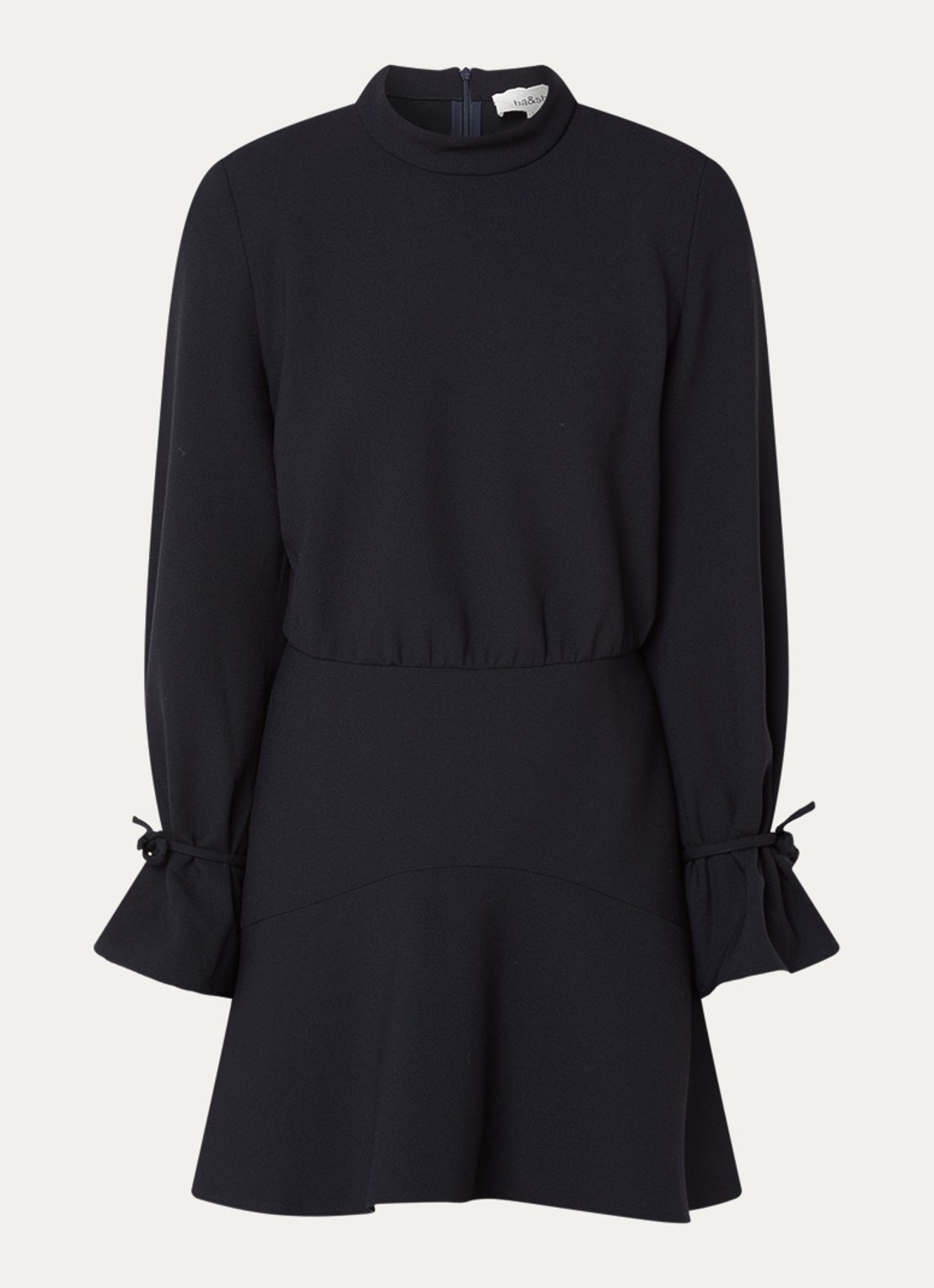 ba&sh Ilana mini jurk met schoudervulling - voorkant 2 donkerblauw