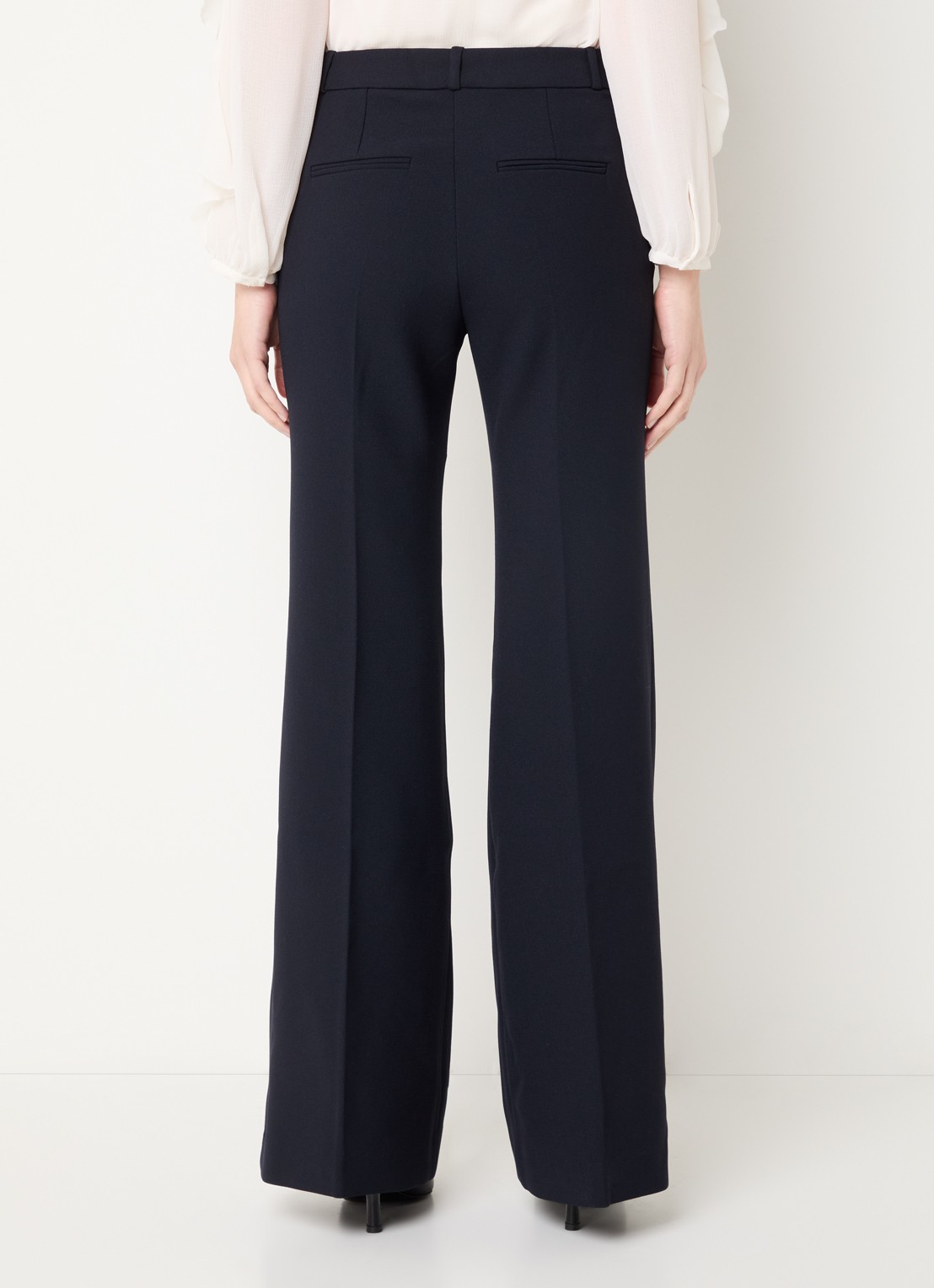 ba&sh Iman high waist flared fit pantalon met steekzakken - achterkant 2 donkerblauw