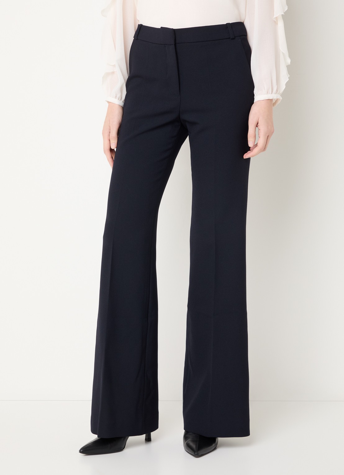ba&sh Iman high waist flared fit pantalon met steekzakken - detail donkerblauw