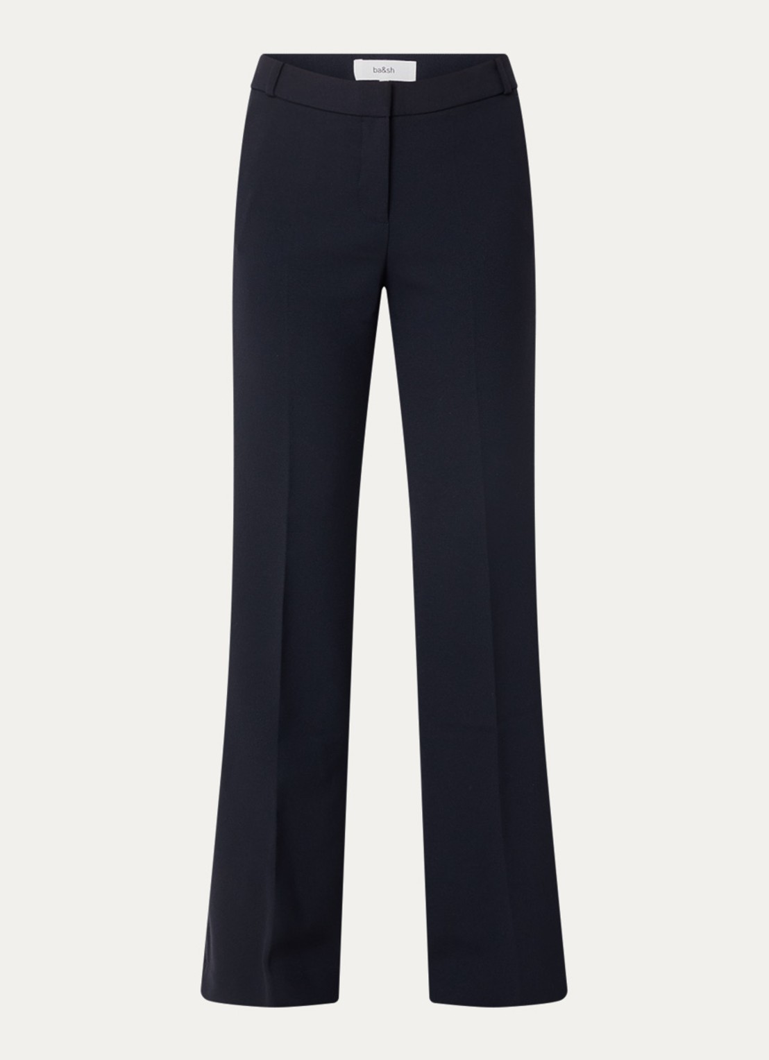 ba&sh Iman high waist flared fit pantalon met steekzakken - voorkant 3 donkerblauw