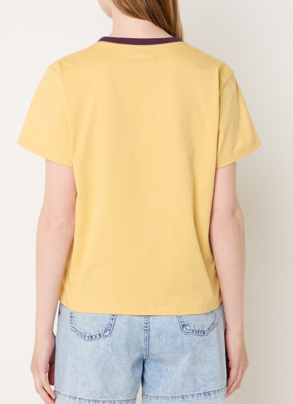ba&sh Ioni T-shirt met logoprint - achterkant 4 geel