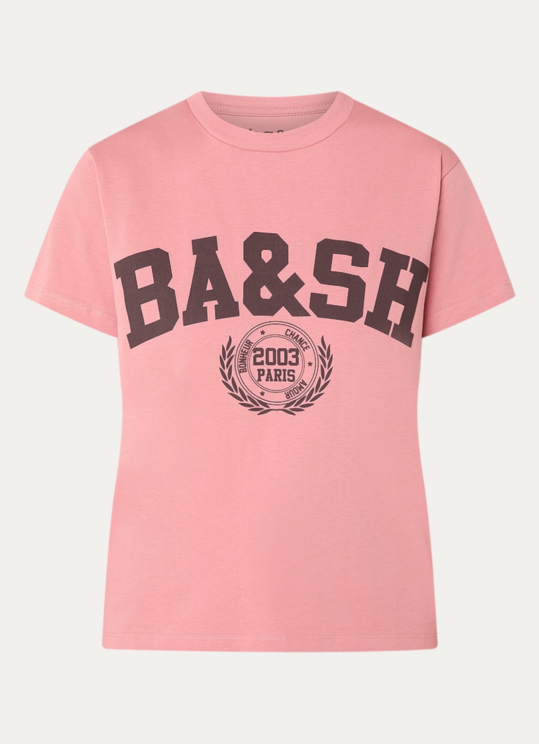 ba&sh Ioni T-shirt met logoprint - voorkant 2 roze