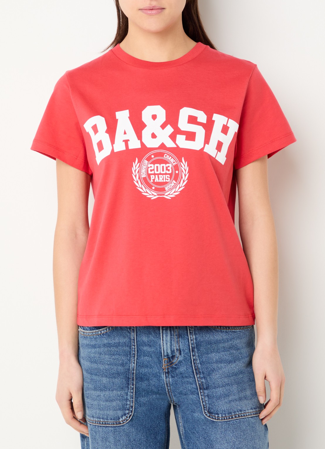 ba&sh Ioni T-shirt met logoprint - detail 3 rood