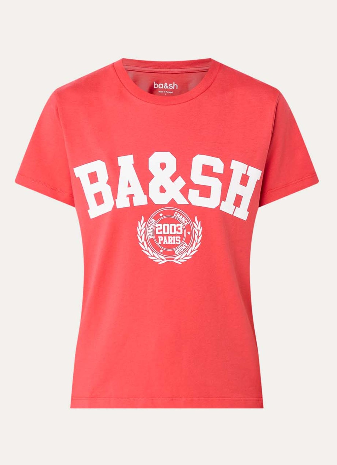 ba&sh Ioni T-shirt met logoprint - voorkant rood