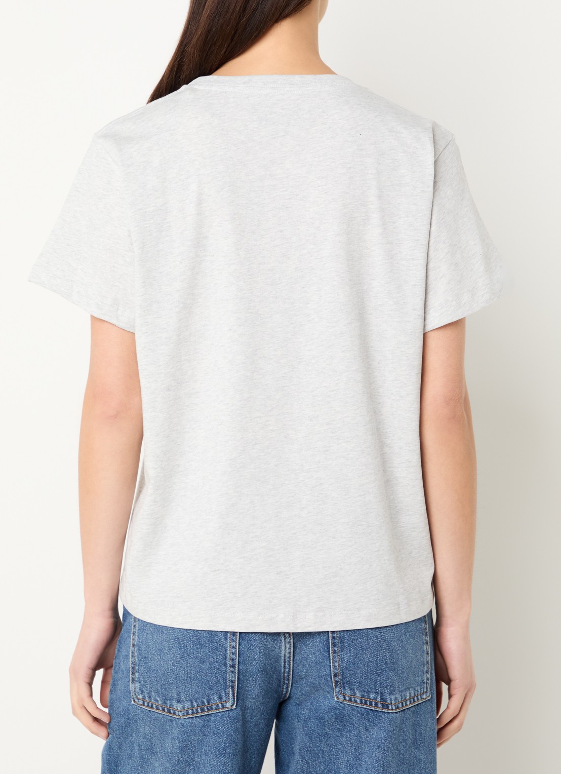 ba&sh Ioni T-shirt met logoprint - achterkant grijsmele