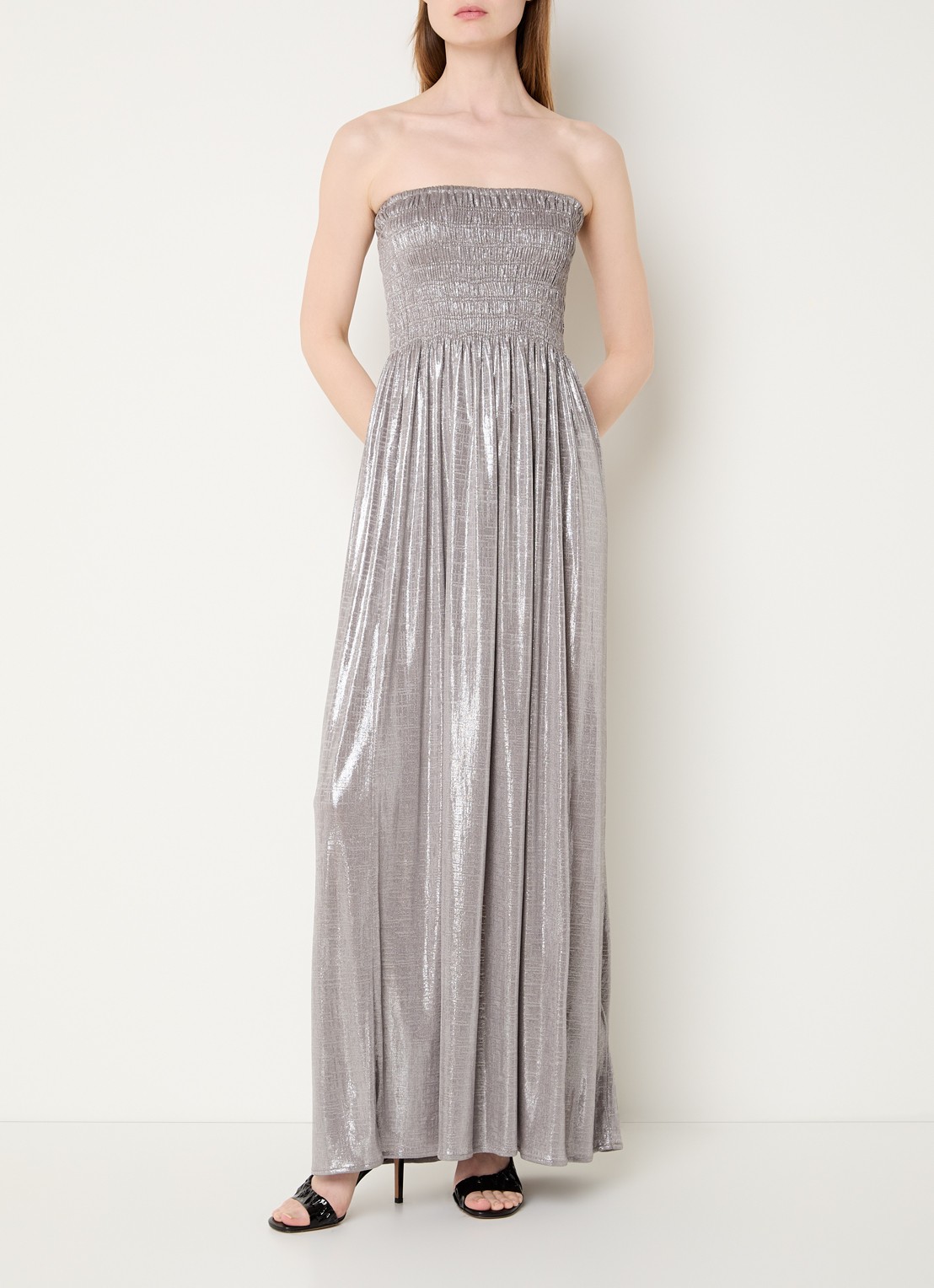ba&sh Isabella maxi jurk met strass - detail 2 zilver
