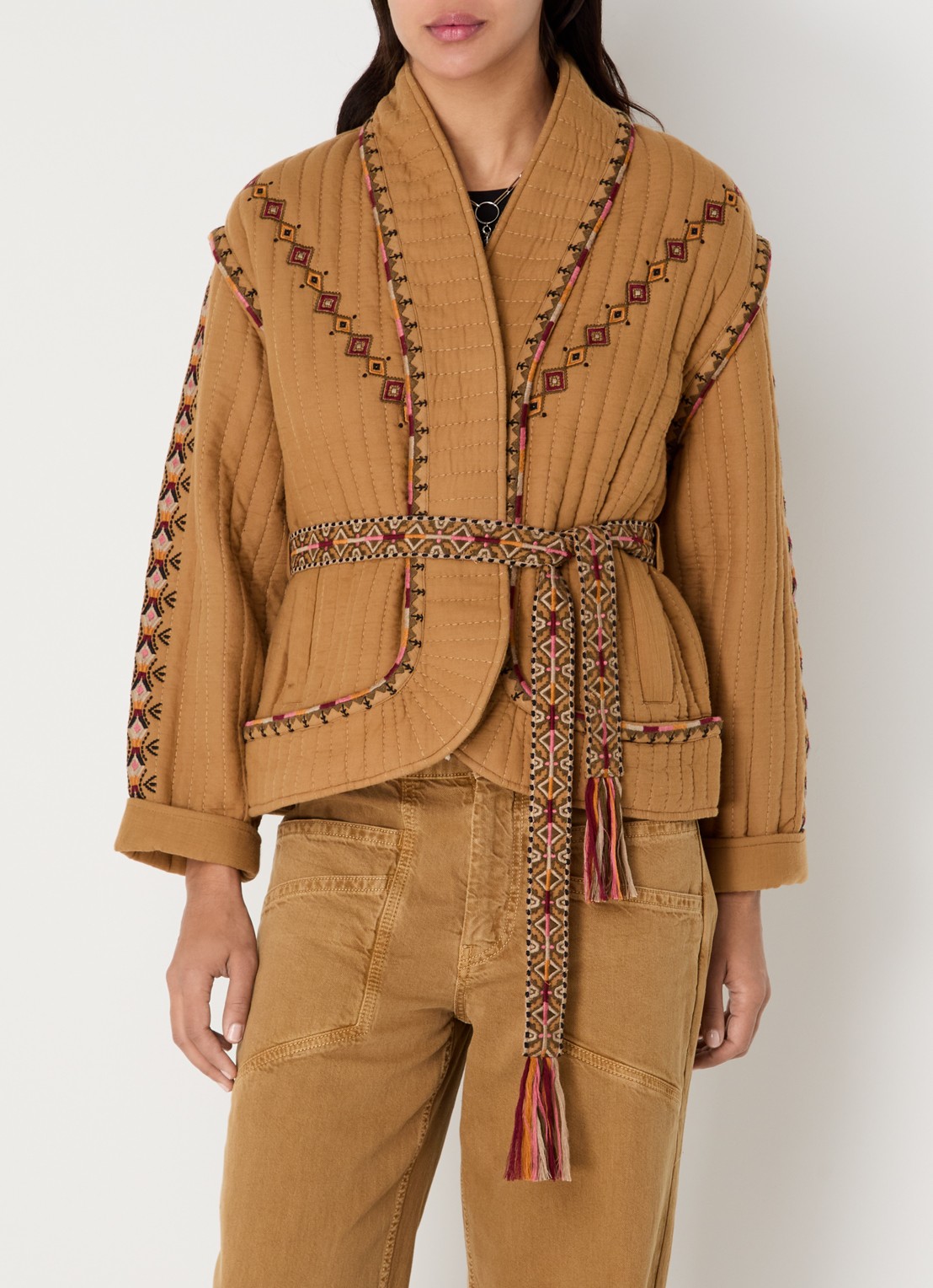 ba&sh Jack met borduring - detail 4 camel