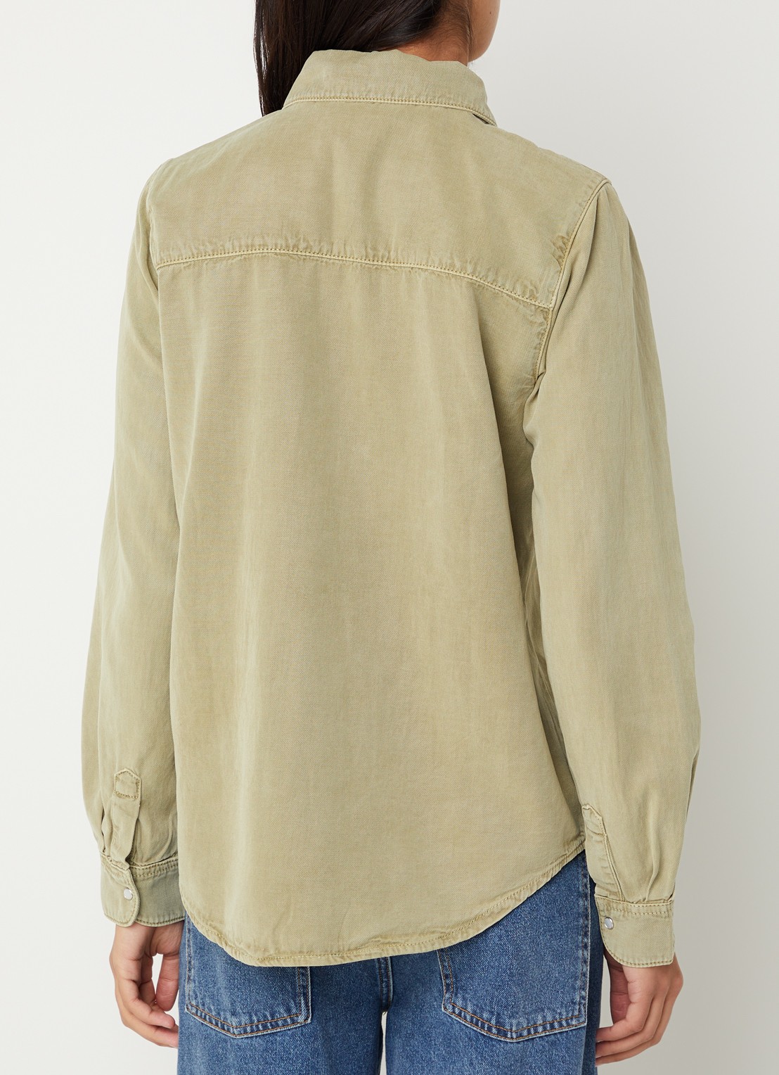 ba&sh Jada blouse met klepzakken - achterkant 4 lichtgroen
