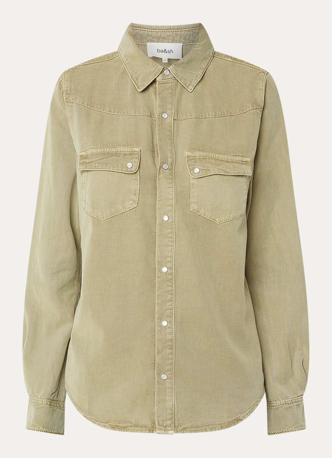 ba&sh Jada blouse met klepzakken - voorkant lichtgroen