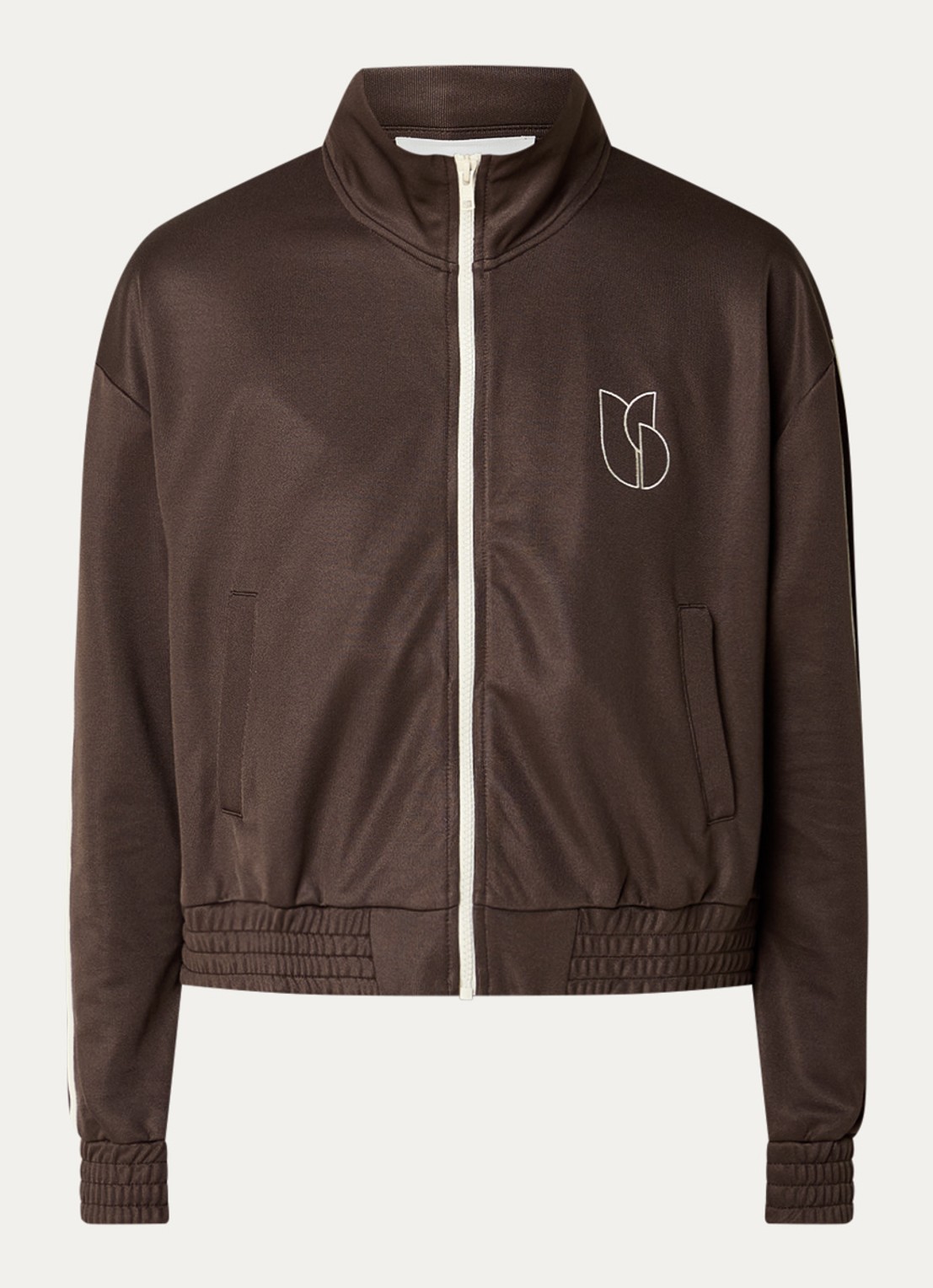 ba&sh Jimi sweatvest met logoborduring en steekzakken - voorkant 3 bruin