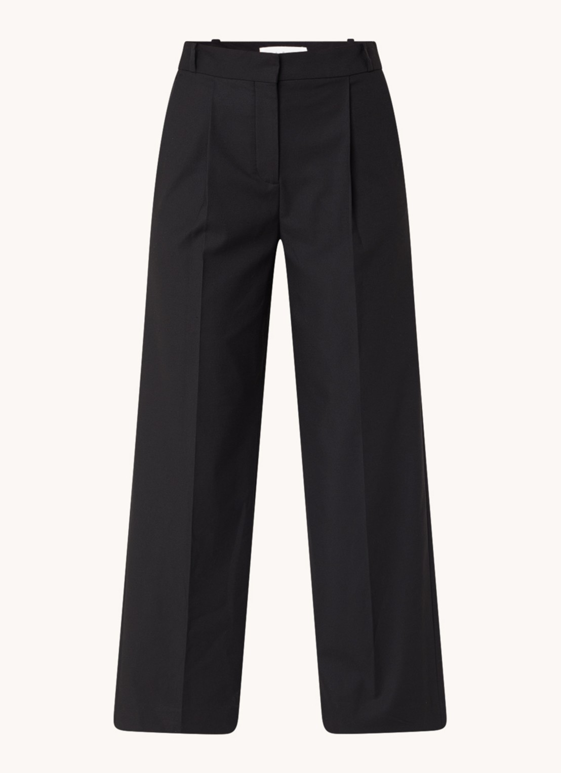 ba&sh Jona high waist loose fit pantalon met plooidetail - voorkant 2 zwart