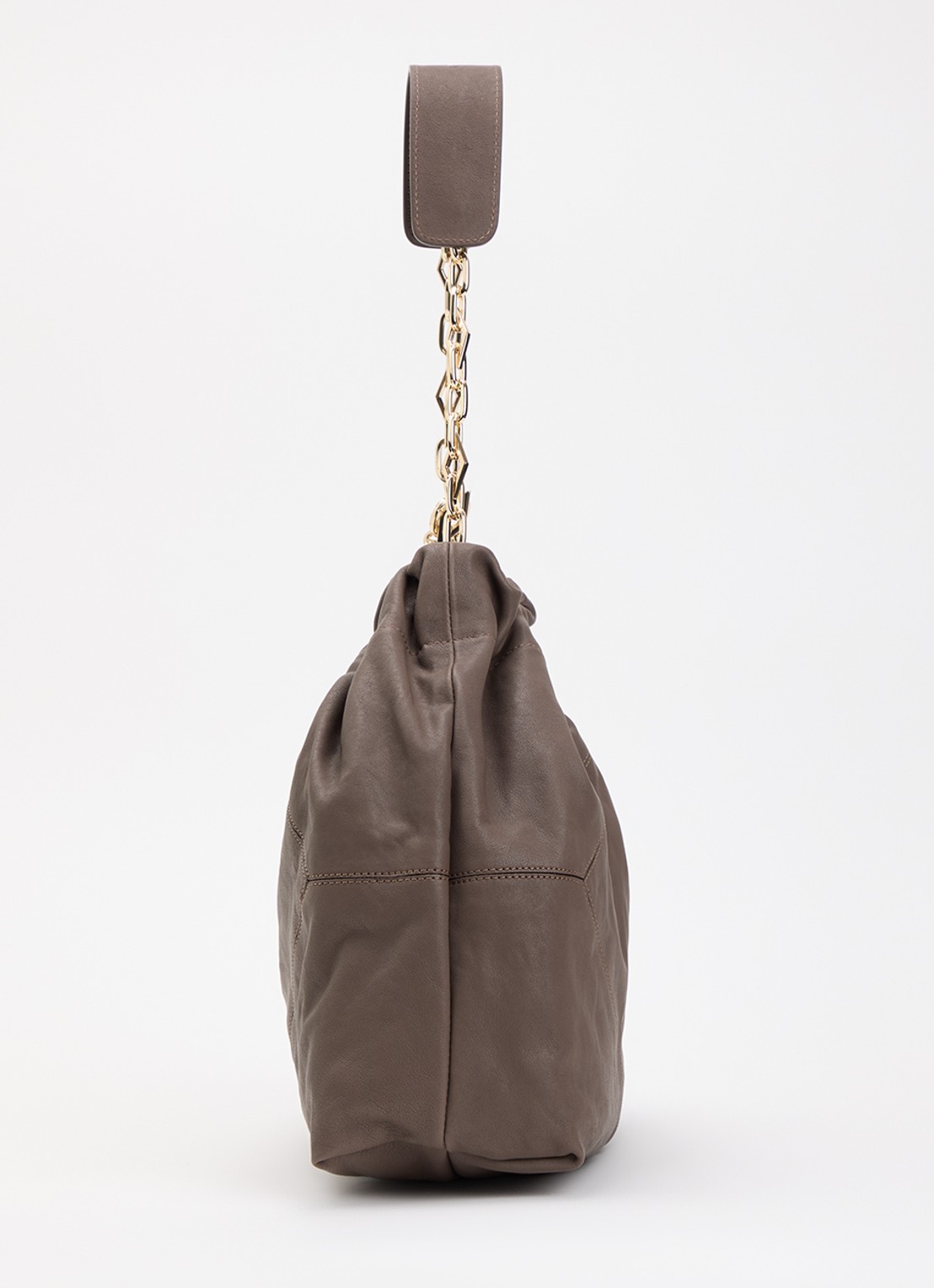 ba&sh June schoudertas van lamsleer - detail 4 taupe