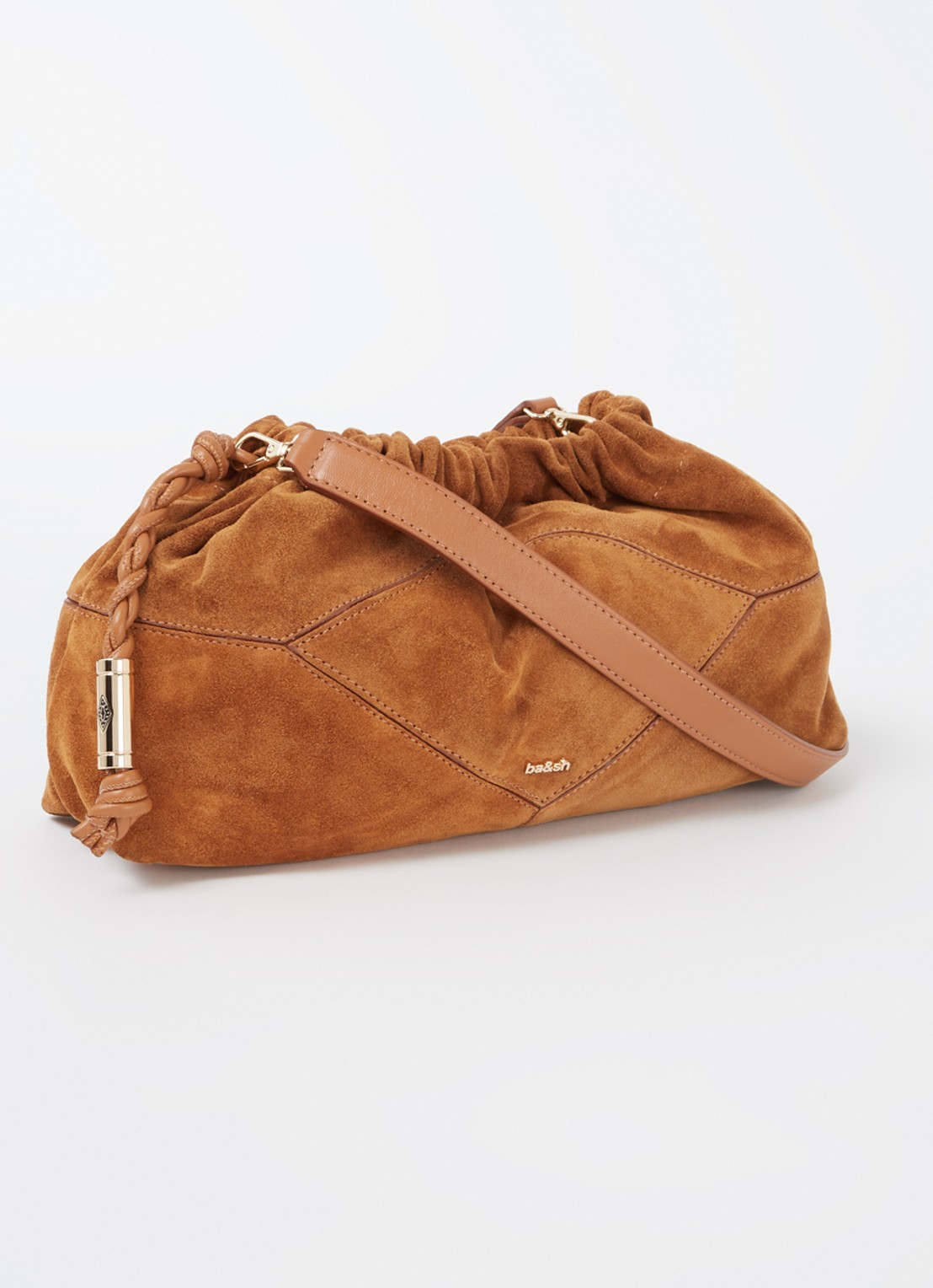 Ba&sh JUNE SUEDE BAG - achterkant cognac