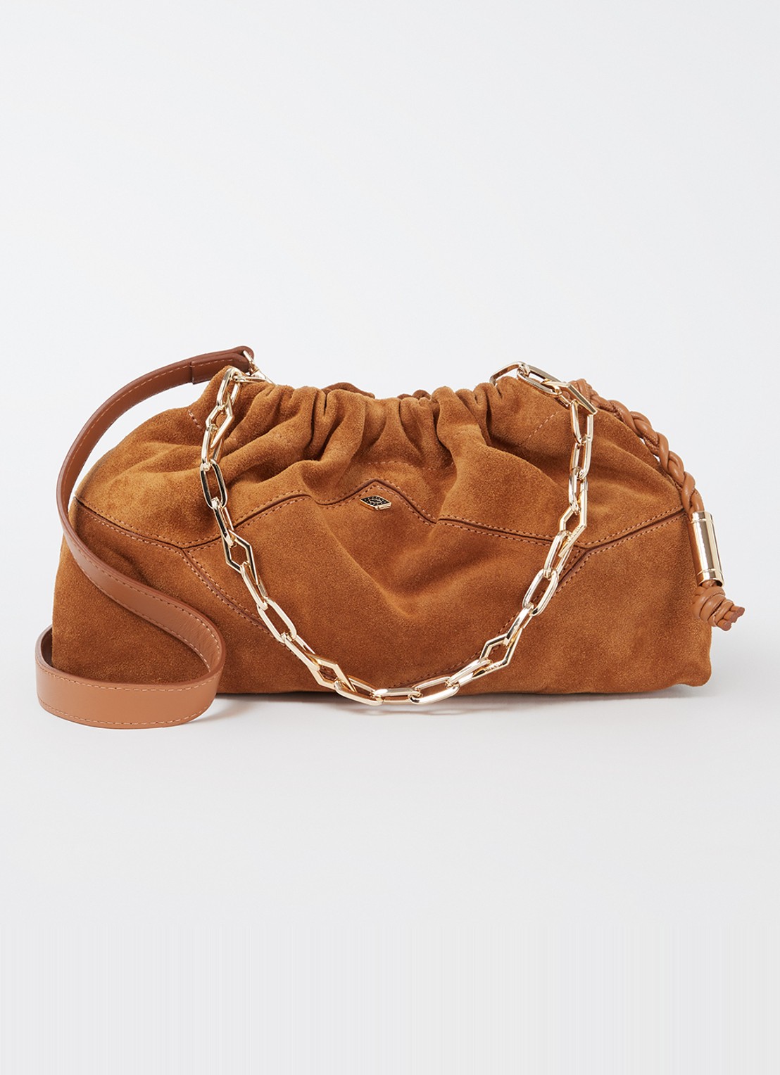 Ba&sh JUNE SUEDE BAG - voorkant 2 cognac