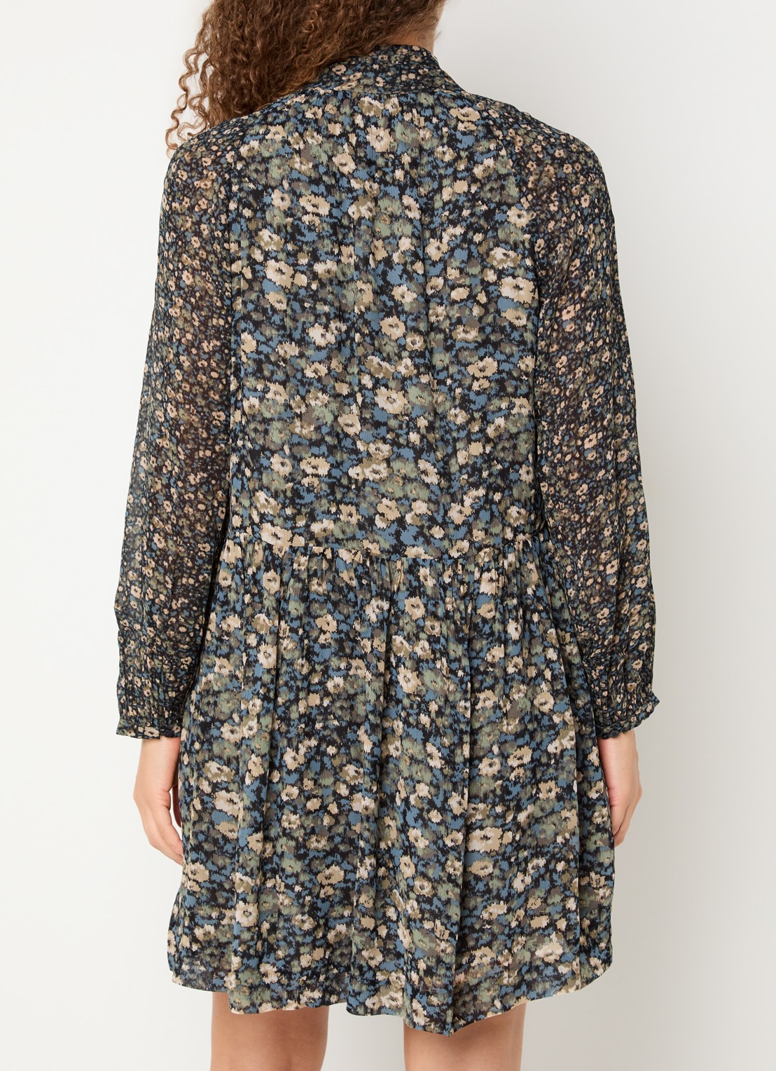 ba&sh Kimia mini tuniekjurk met print - achterkant 2 khaki