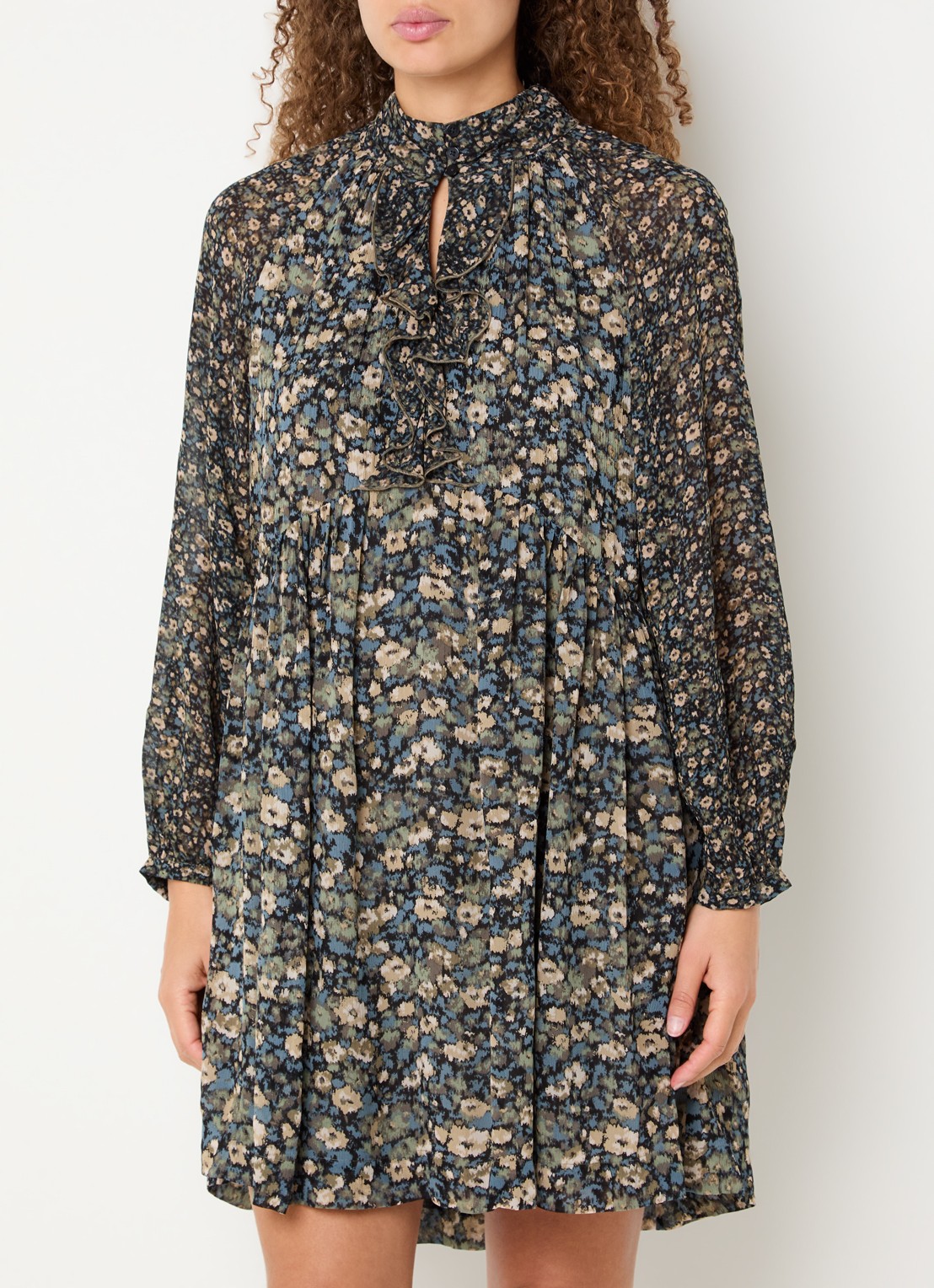 ba&sh Kimia mini tuniekjurk met print - detail khaki