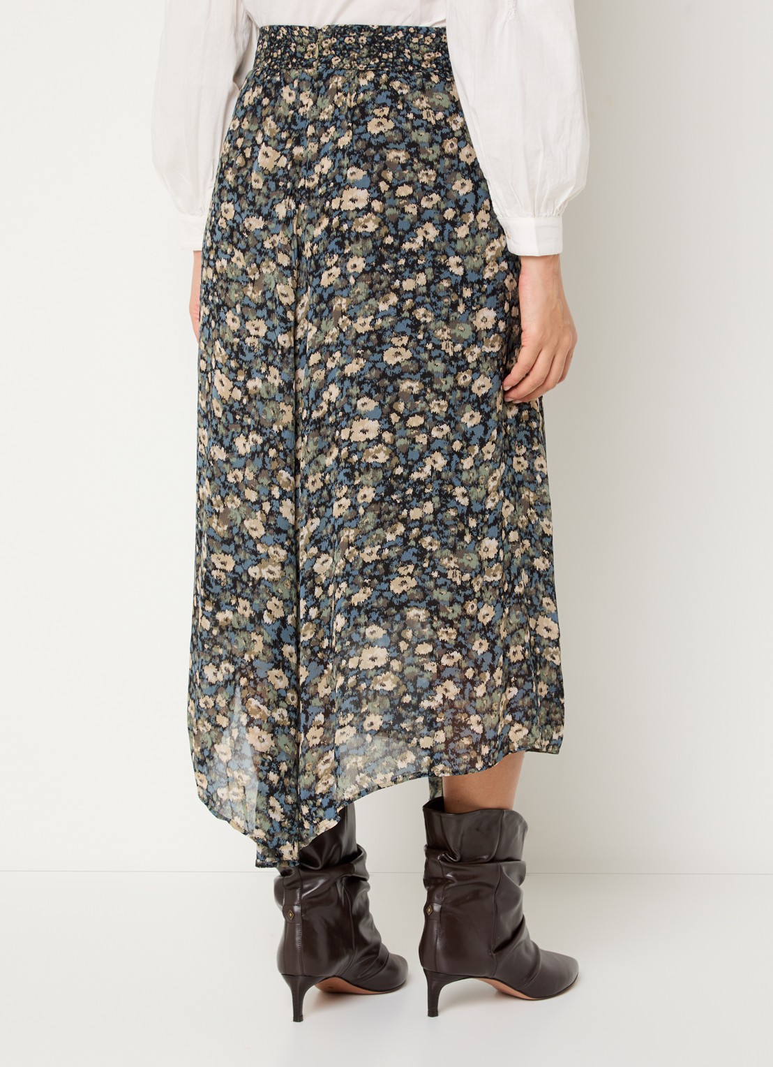 ba&sh Klap maxi rok met print - achterkant 3 lichtgroen