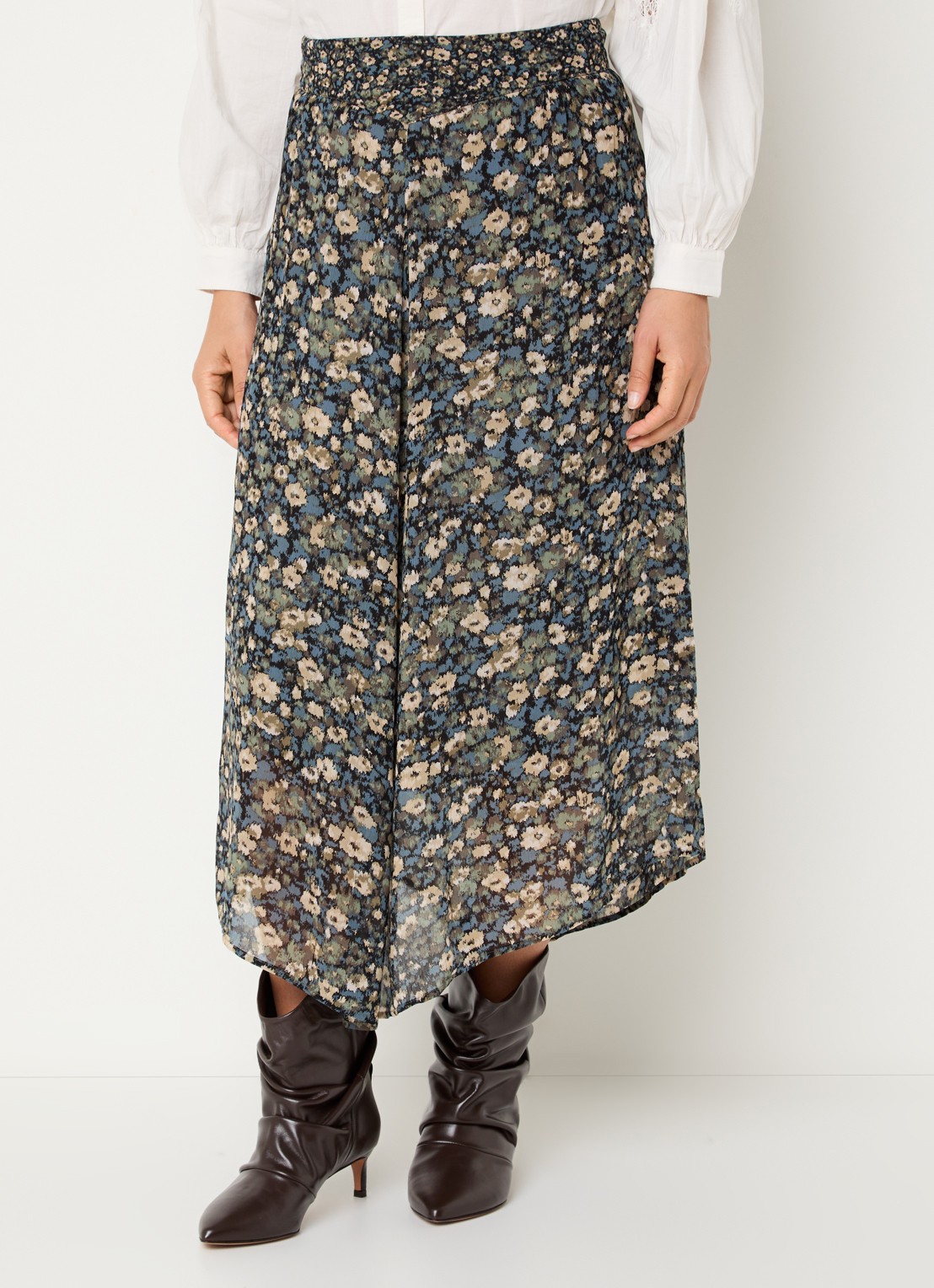 ba&sh Klap maxi rok met print - detail 4 lichtgroen