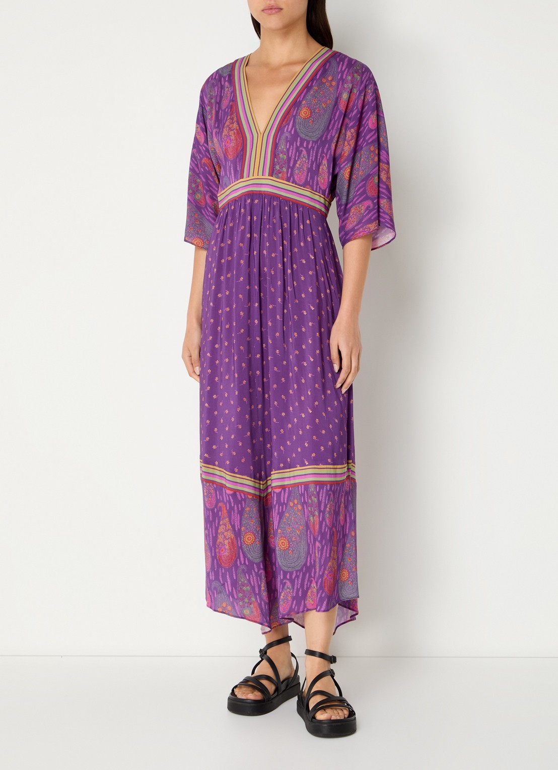 ba&sh Lalo midi tuniekjurk met paisley dessin - detail 2 paars