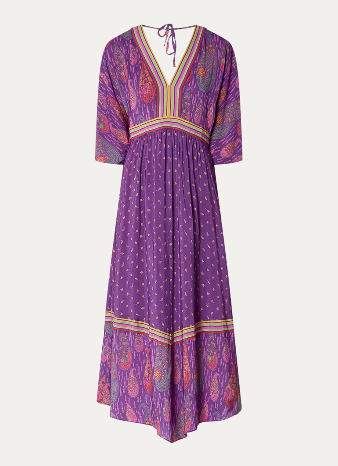 ba&sh Lalo midi tuniekjurk met paisley dessin - voorkant 3 paars