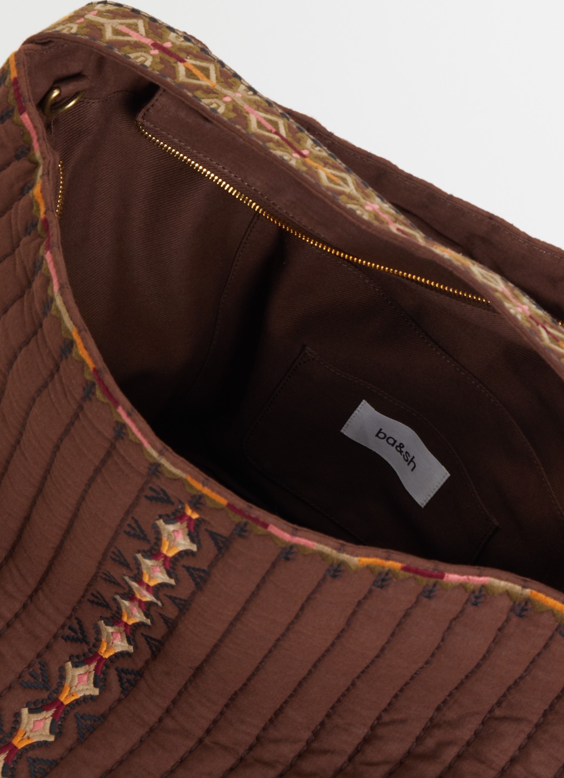 ba&sh Lenny L schoudertas met afneembare schouderriem - detail 3 donkerbruin