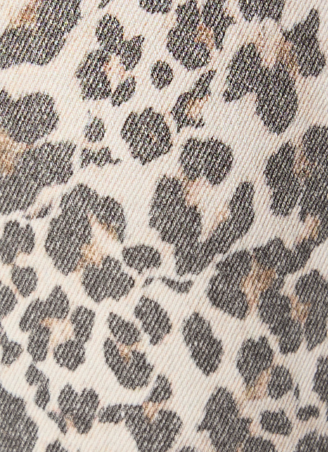 ba&sh Leonie high waist loose fit jeans met panterprint - detail 5 beige