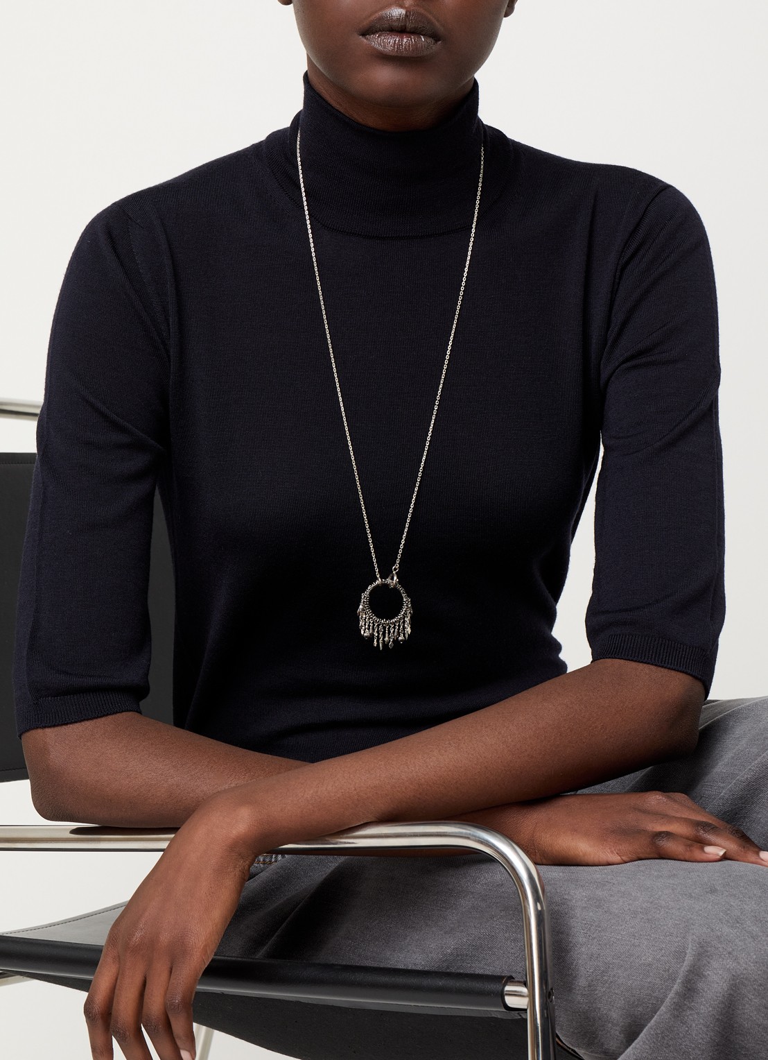 ba&sh Lina ketting van zilver - voorkant 2 zilver