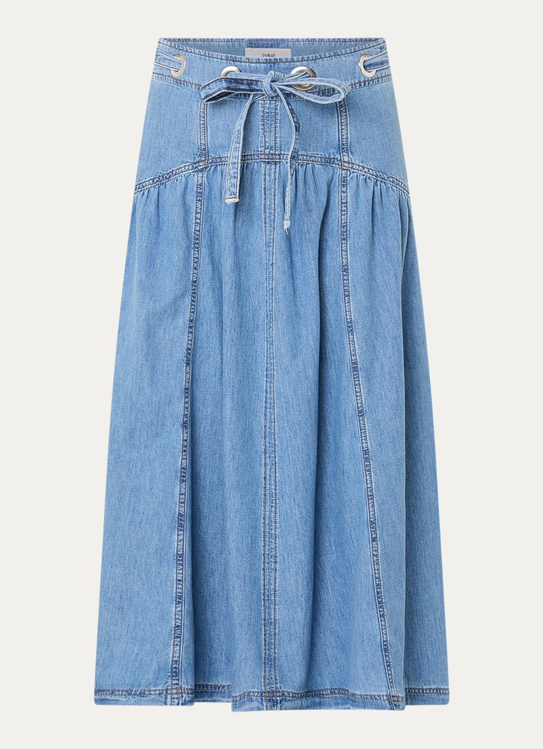 ba&sh Lonia high waist midi spijkerrok - voorkant 2 indigo