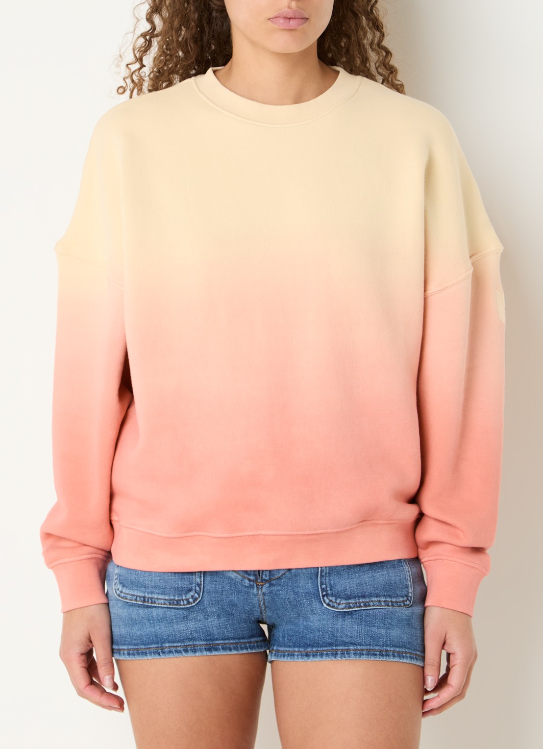 ba&sh Mahida oversized sweater met print - detail 4 lichtgeel