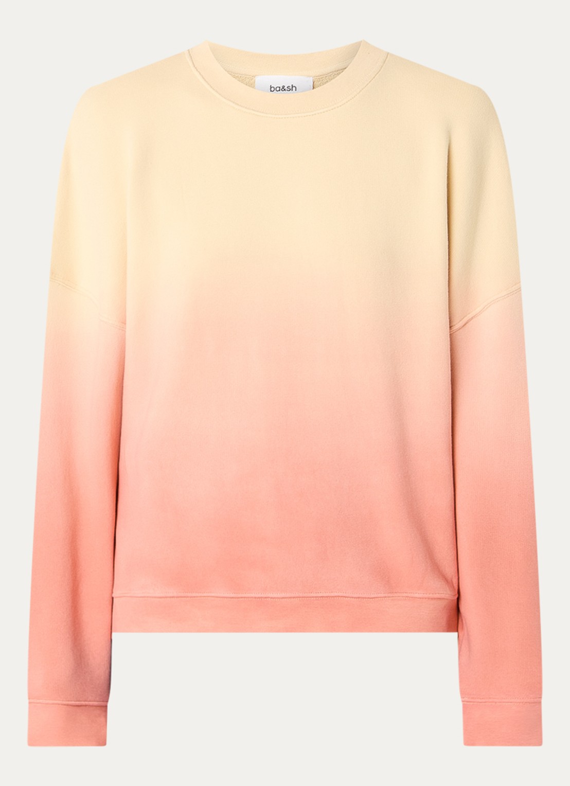 ba&sh Mahida oversized sweater met print - voorkant 2 lichtgeel