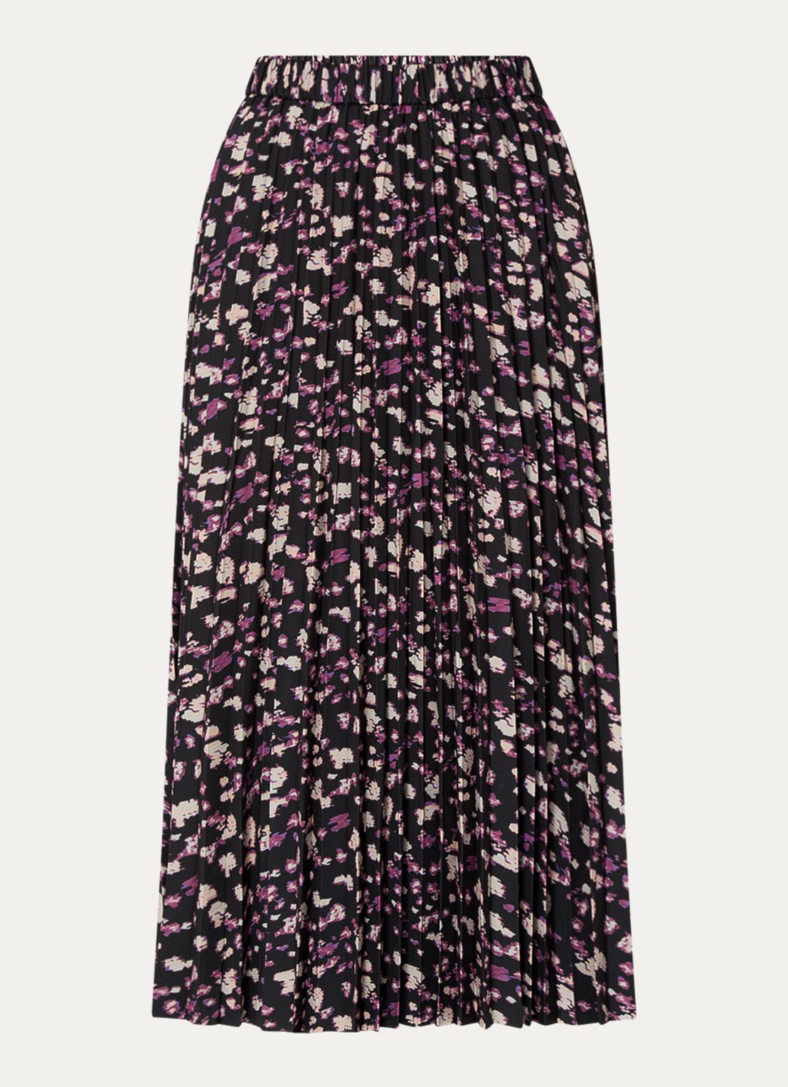 ba&sh Malicia midi plooirok met print - voorkant 2 paars