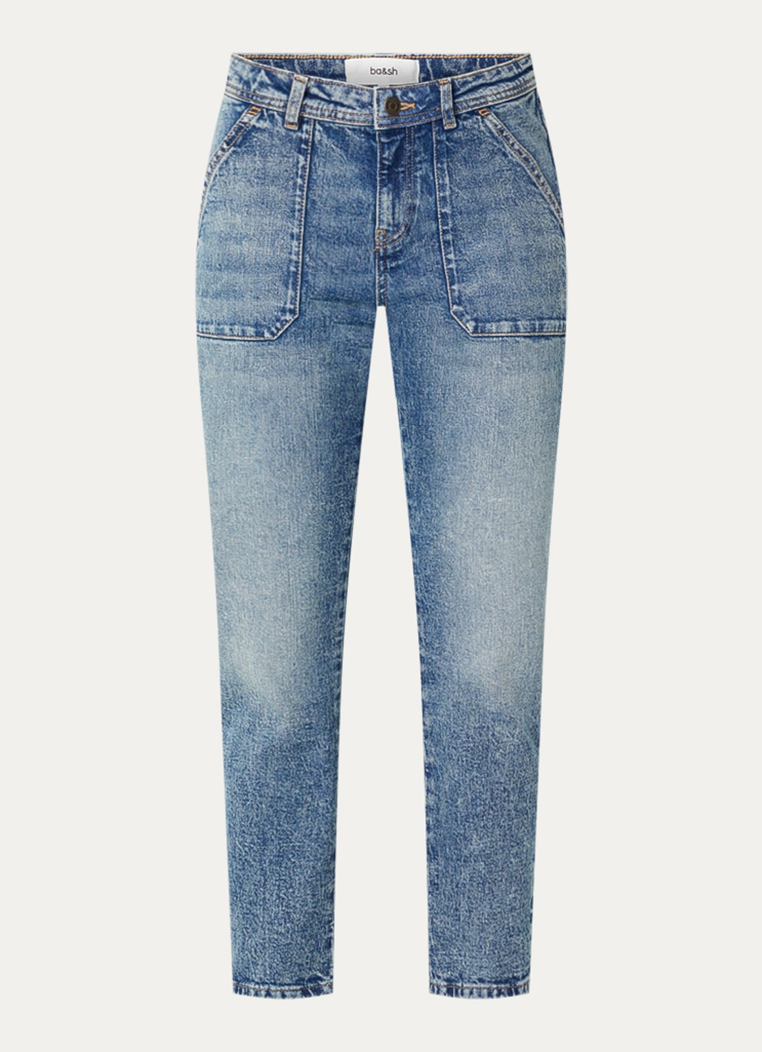 ba&sh Mally high waist straight leg jeans met lichte wassing - voorkant 2 indigo