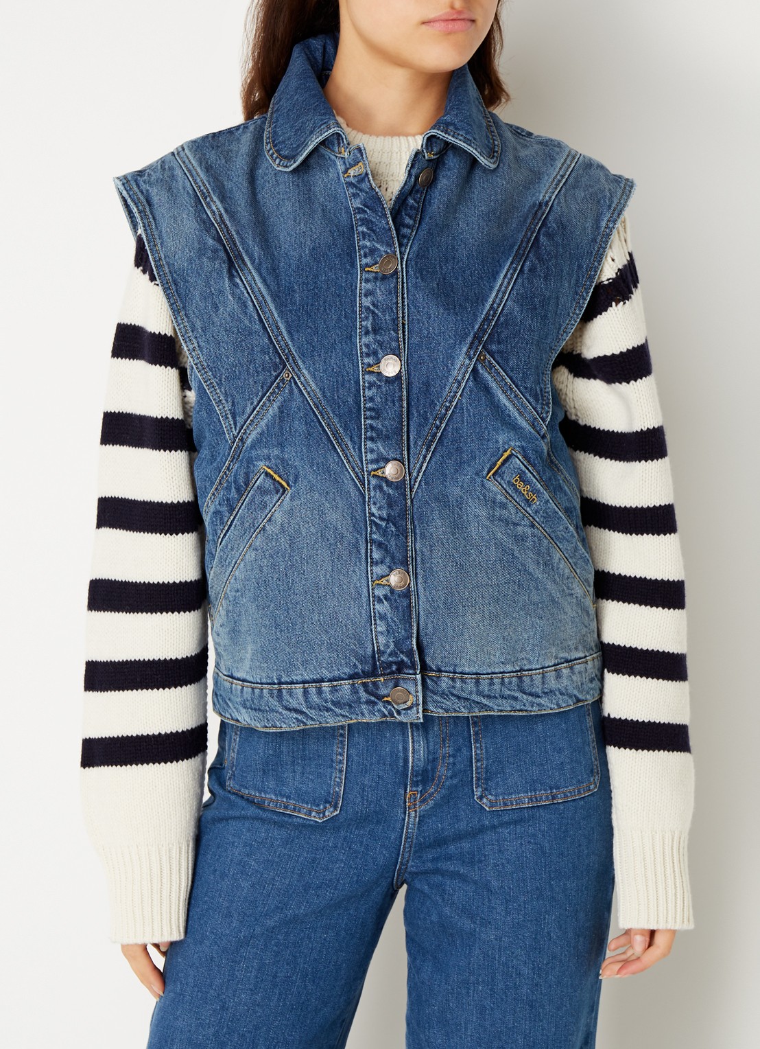 Ba&sh MAX JACKET - detail 2 indigo
