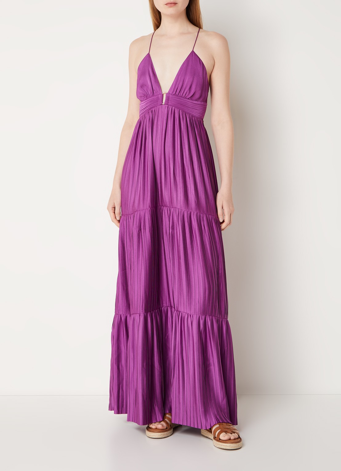 Ba&sh Maxi jurk met rugdecolleté  - detail 4 paars