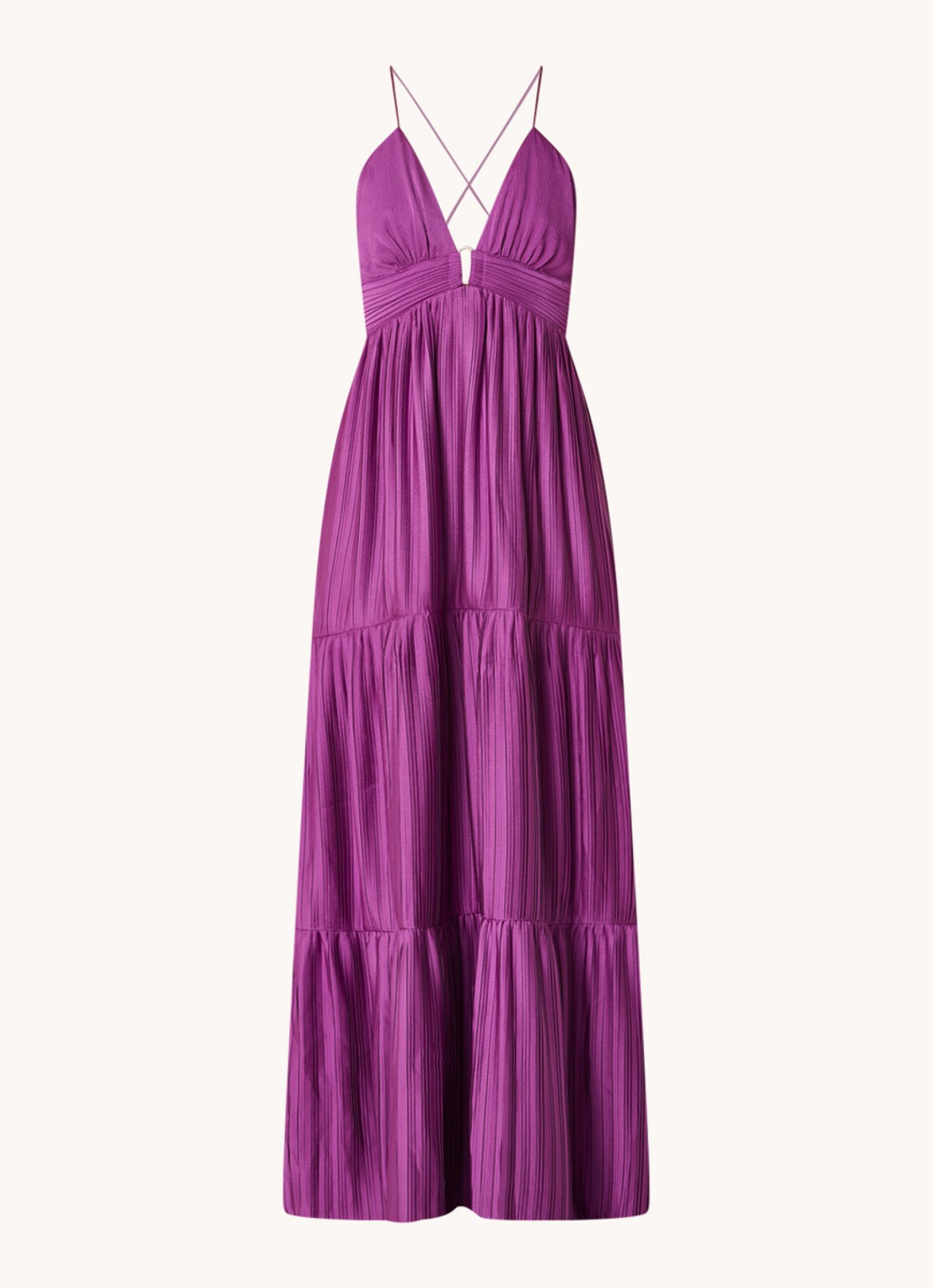 Ba&sh Maxi jurk met rugdecolleté  - voorkant 2 paars