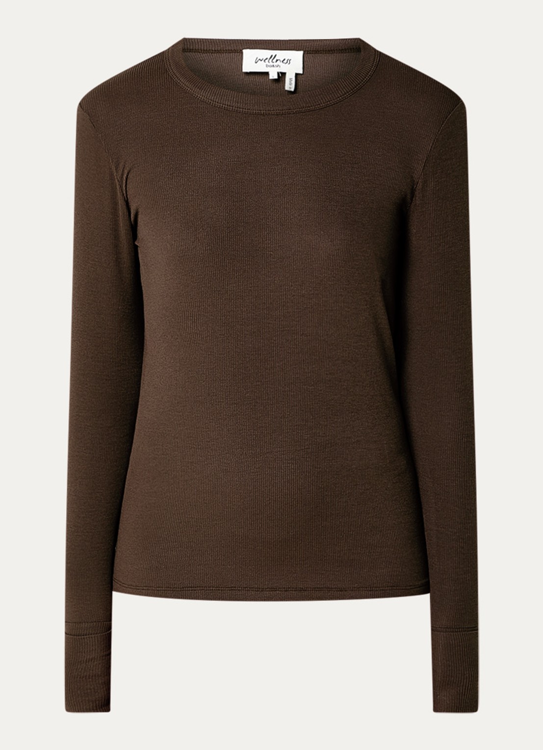 ba&sh Micha longsleeve met ribstructuur - voorkant 2 bruin