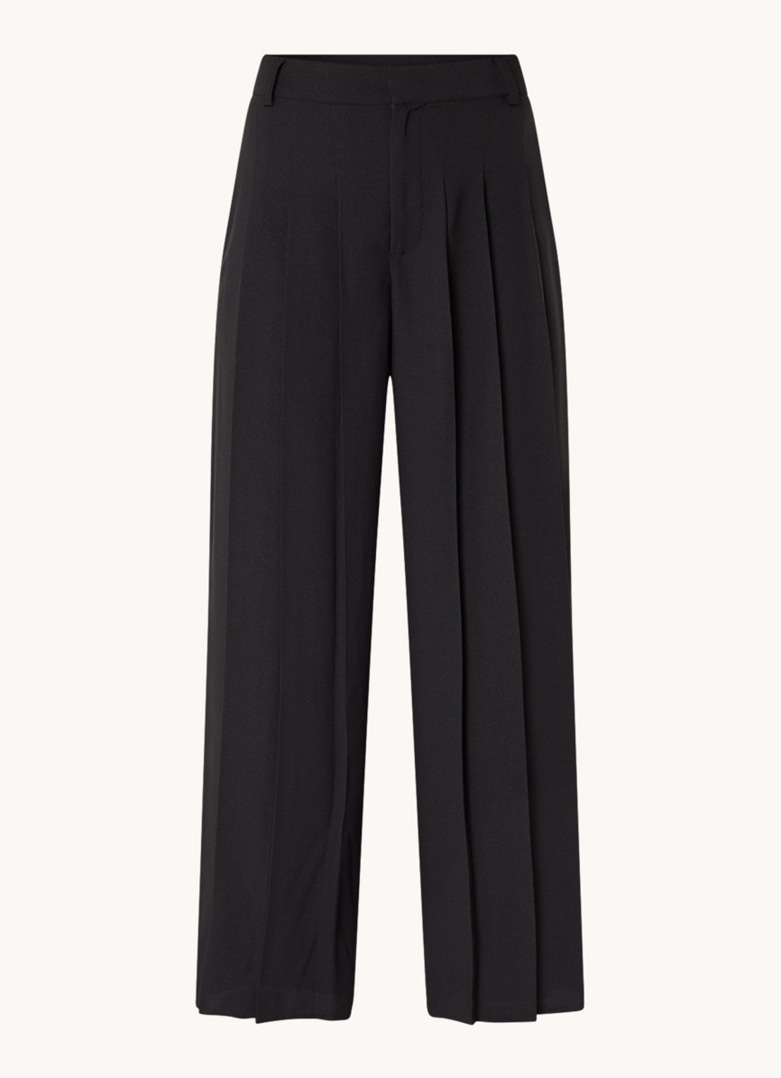 ba&sh Miley high waist loose fit pantalon met plooien - voorkant 2 zwart