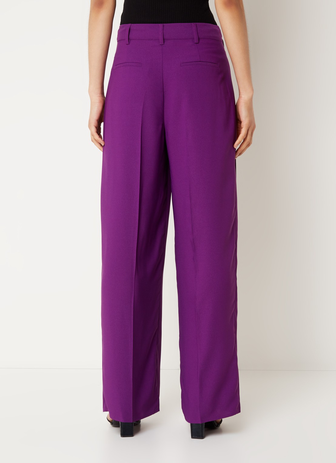ba&sh Miley high waist loose fit pantalon met plooien - achterkant 4 paars