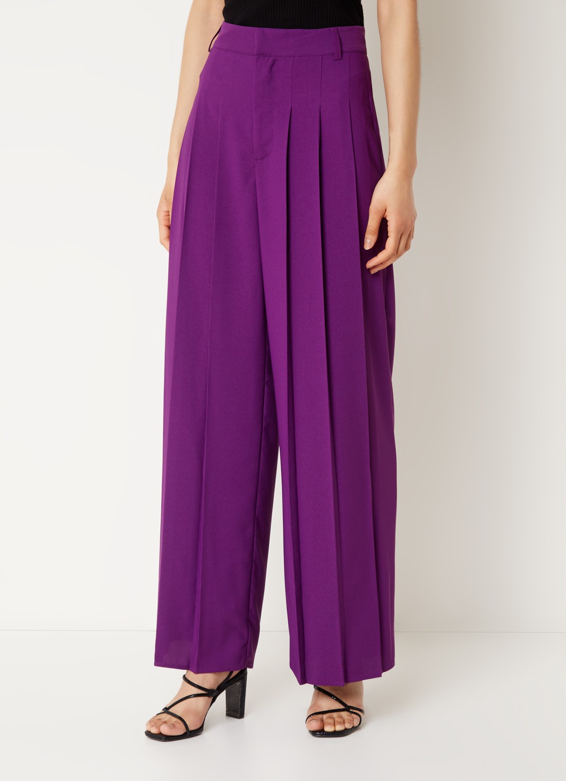 ba&sh Miley high waist loose fit pantalon met plooien - detail 3 paars