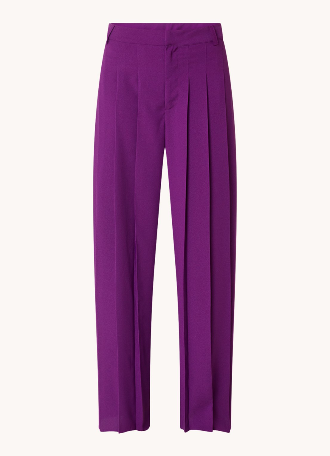 ba&sh Miley high waist loose fit pantalon met plooien - voorkant paars