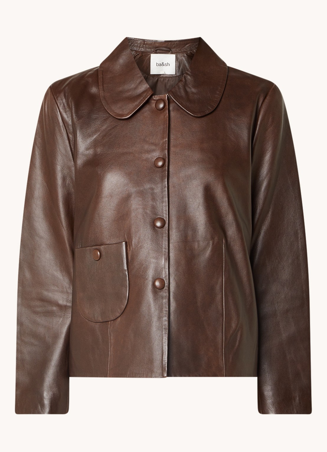 Ba&sh Milo cropped jack van lamsleer - voorkant 4 donkerbruin