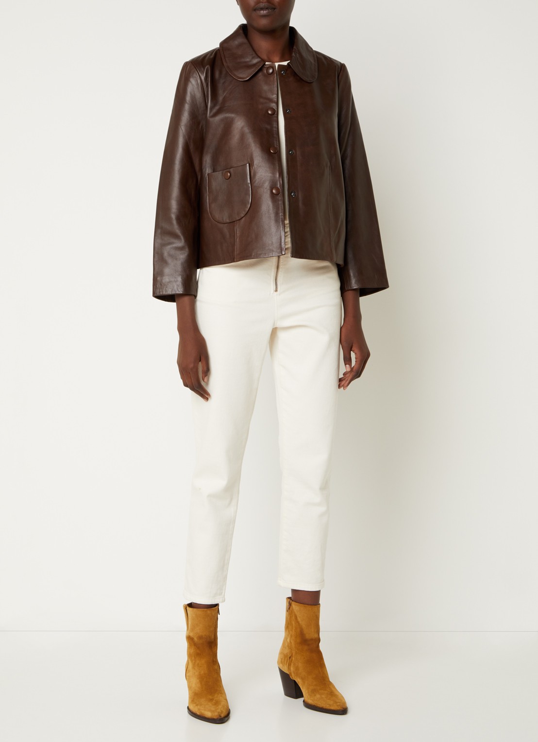 Ba&sh Milo cropped jack van lamsleer - voorkant 5 donkerbruin