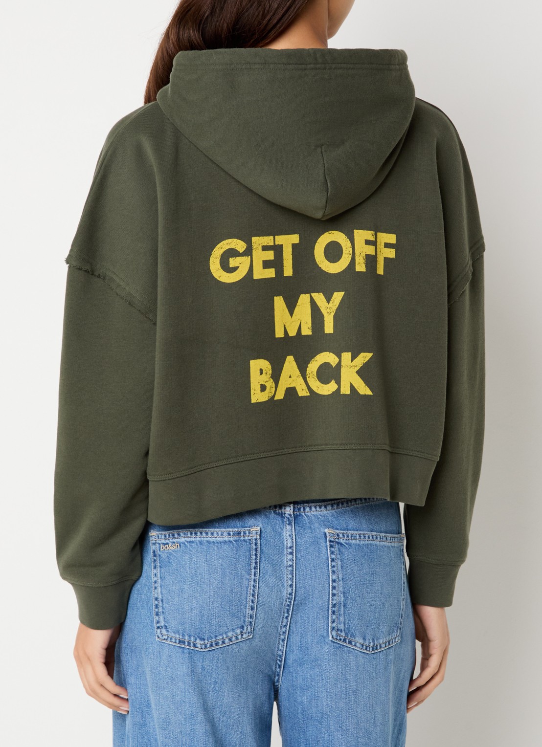 ba&sh Moby hoodie met backprint - detail legergroen