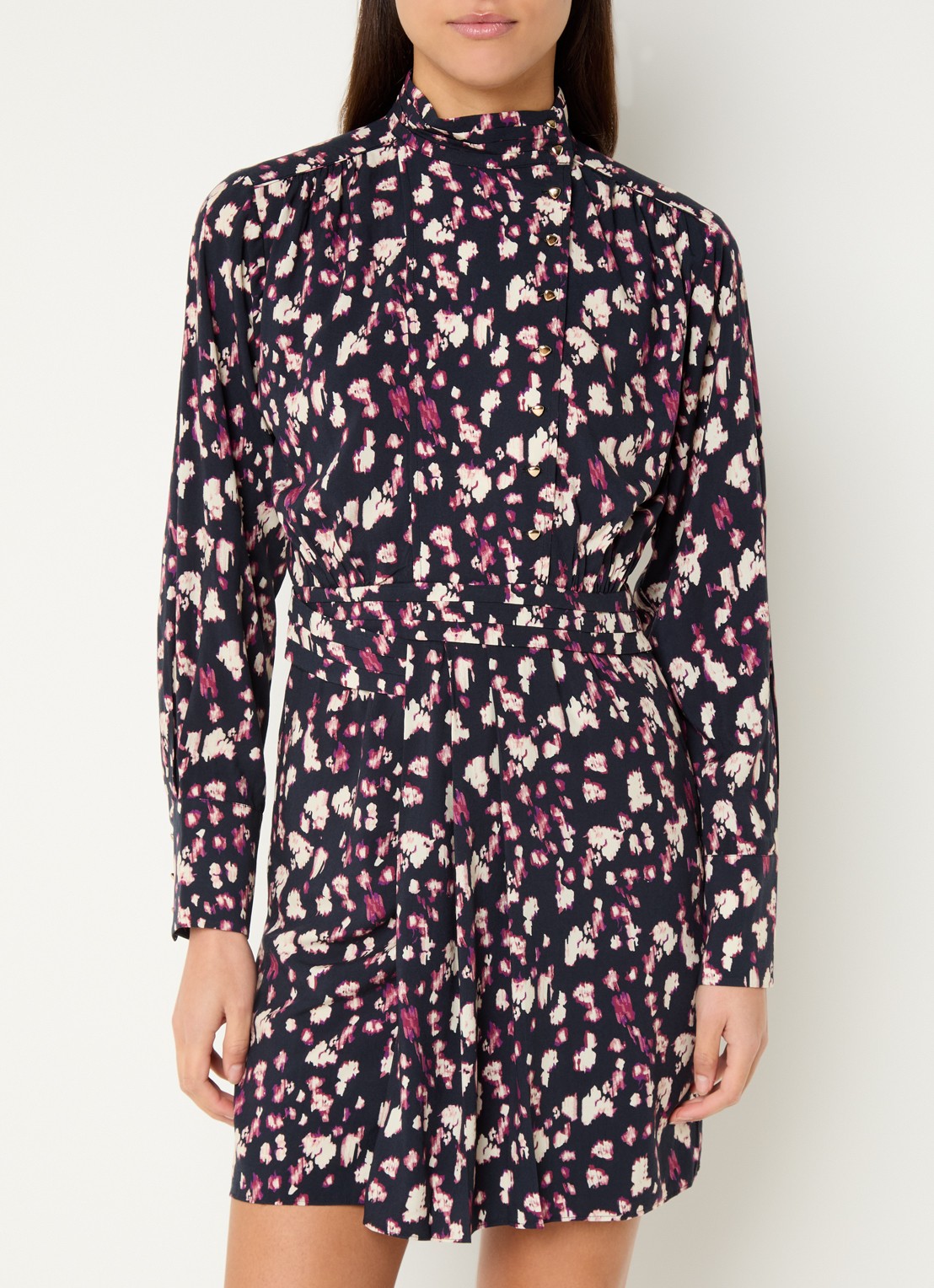ba&sh Molly mini tuniekjurk met print - detail 4 zwart